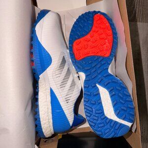 Adidas CodeChaos Sport Golf Shoes Mens 8.5 Wide White,Glory Blue,Red Spikeless